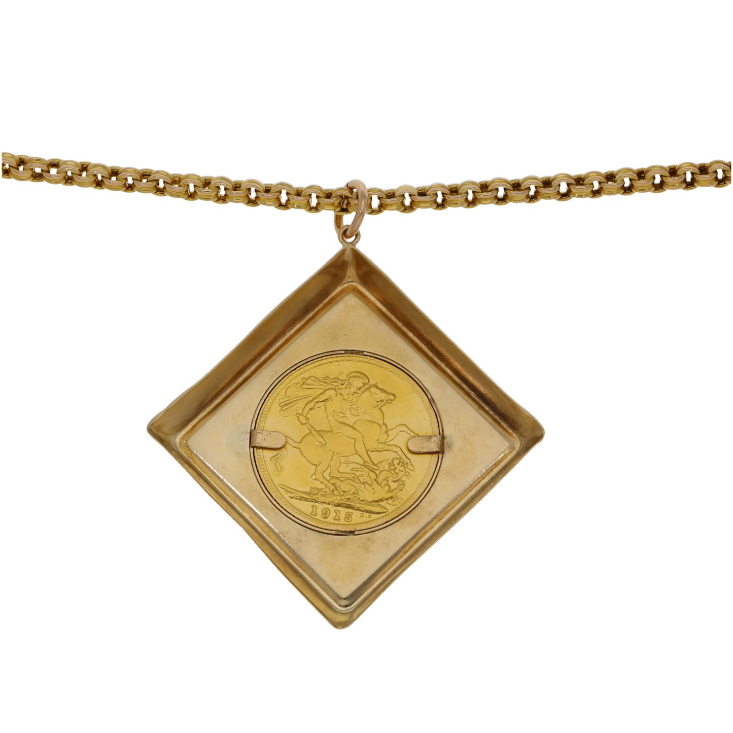 9ct Gold Full Sovereign Coin Pendant With Chain