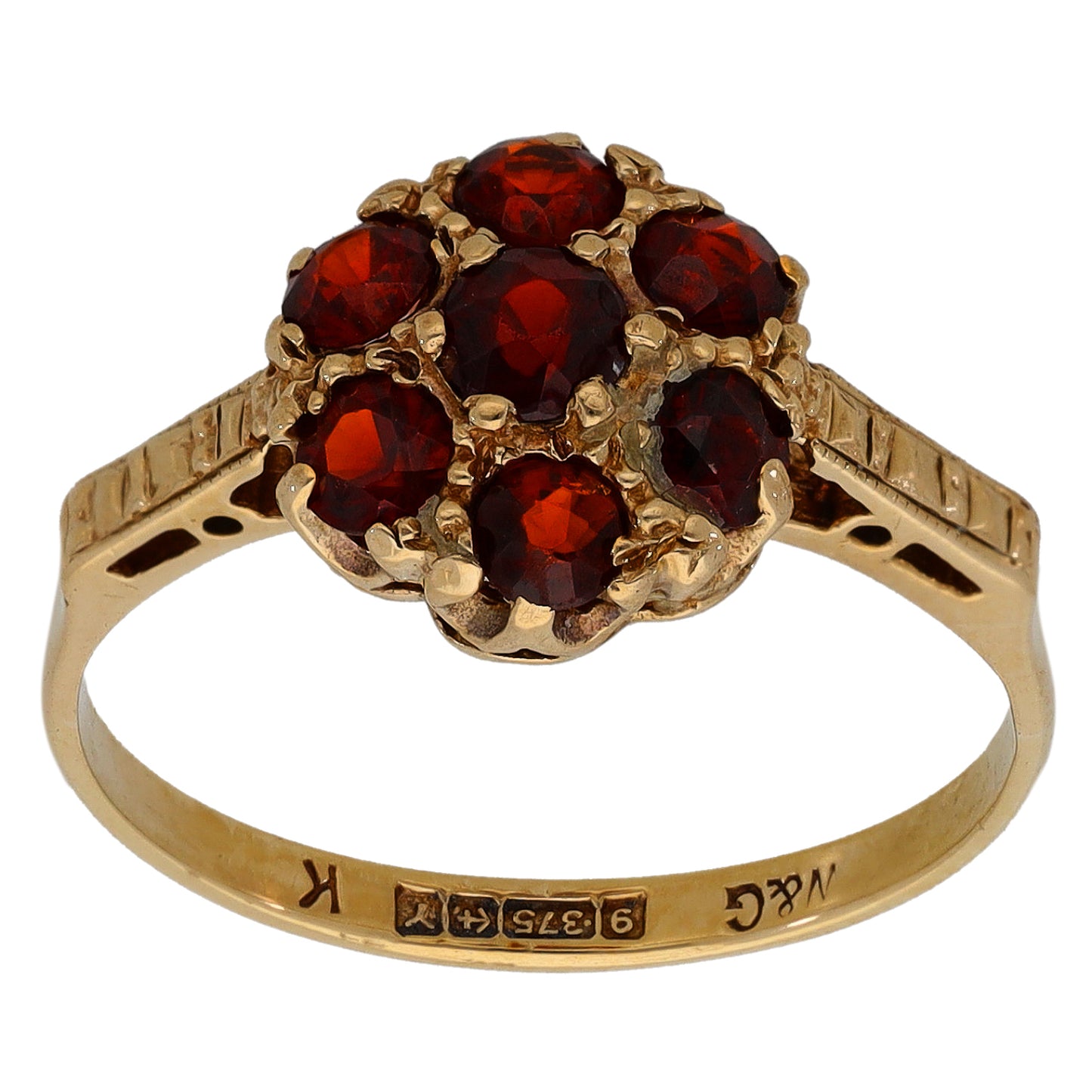9ct Gold Garnet Dress/Cocktail Ring Size N