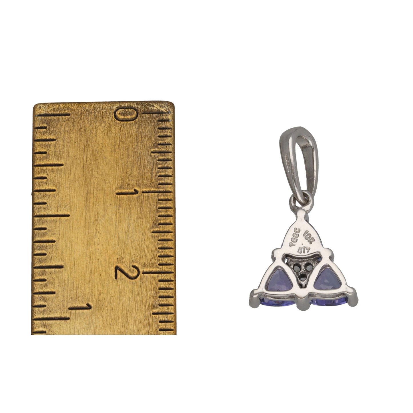 9ct White Gold Tanzanite & Imitation Dress/Cocktail Pendant