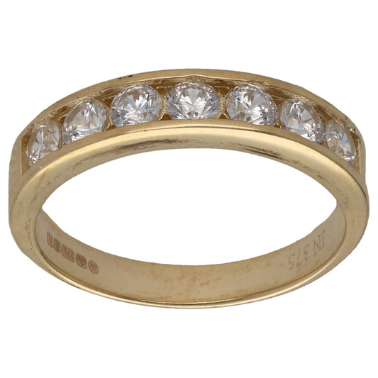 9ct Gold Cubic Zirconia Half Eternity Ring Size N