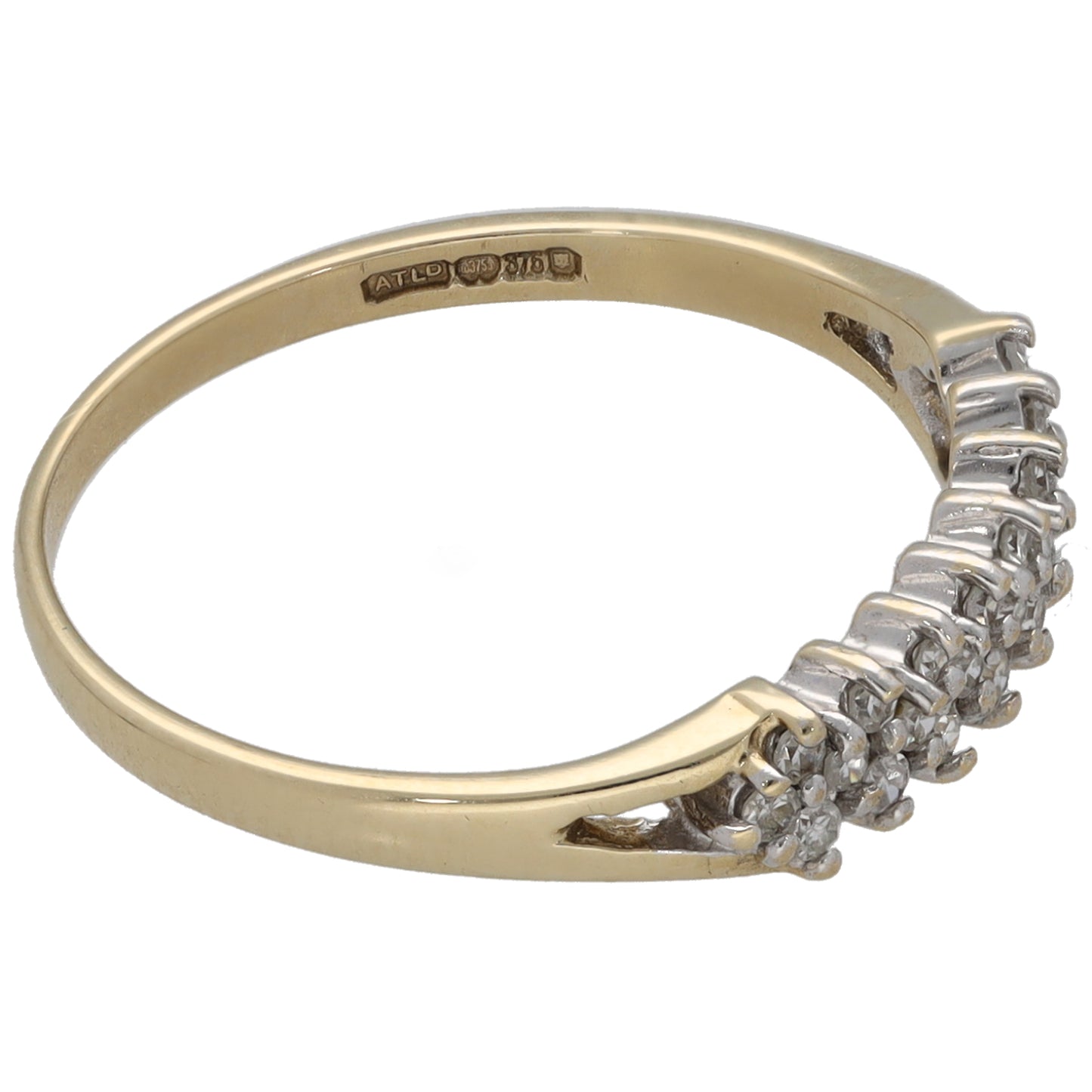 9ct Gold 0.25ct Diamond Dress/Cocktail Ring Size M