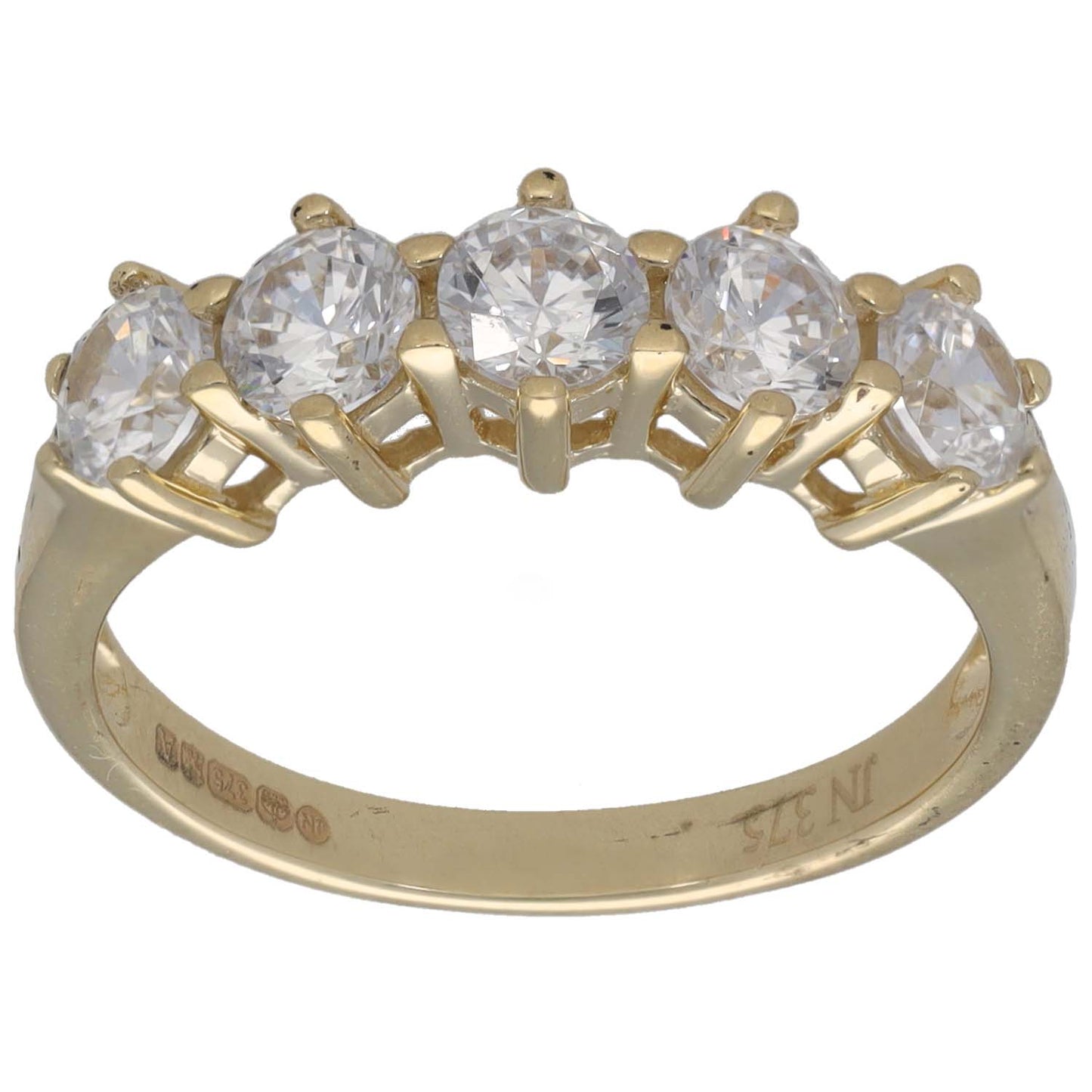 9ct Gold Cubic Zirconia Half Eternity Ring Size N