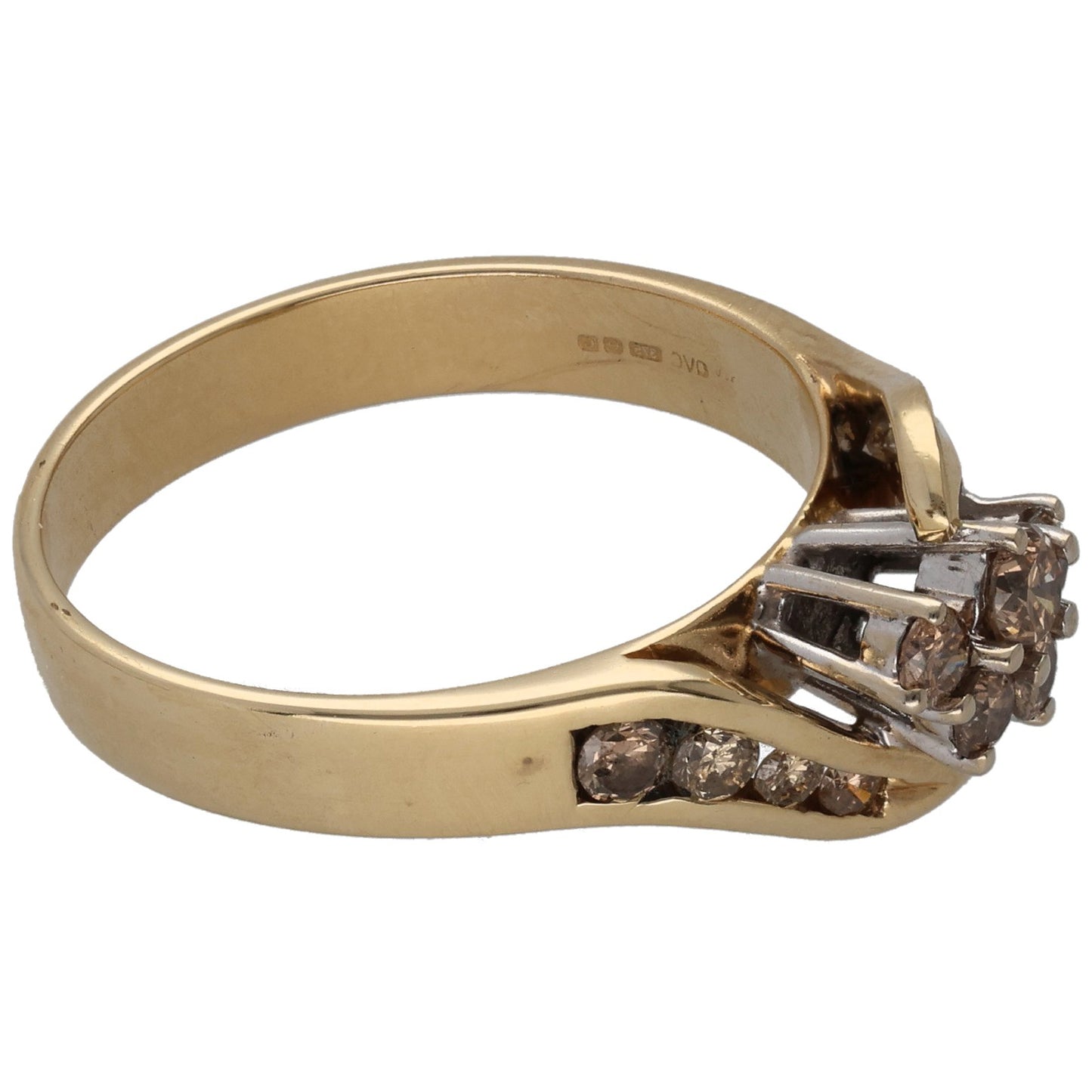 9ct Gold 0.66ct Diamond Dress/Cocktail Ring Size T