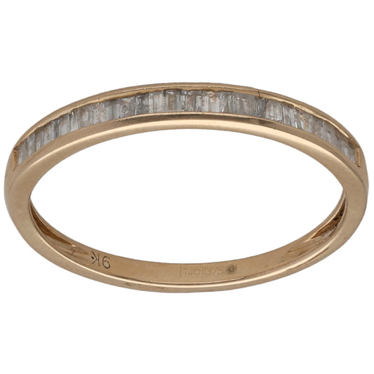 9ct Gold 0.27ct Diamond Half Eternity Ring Size N