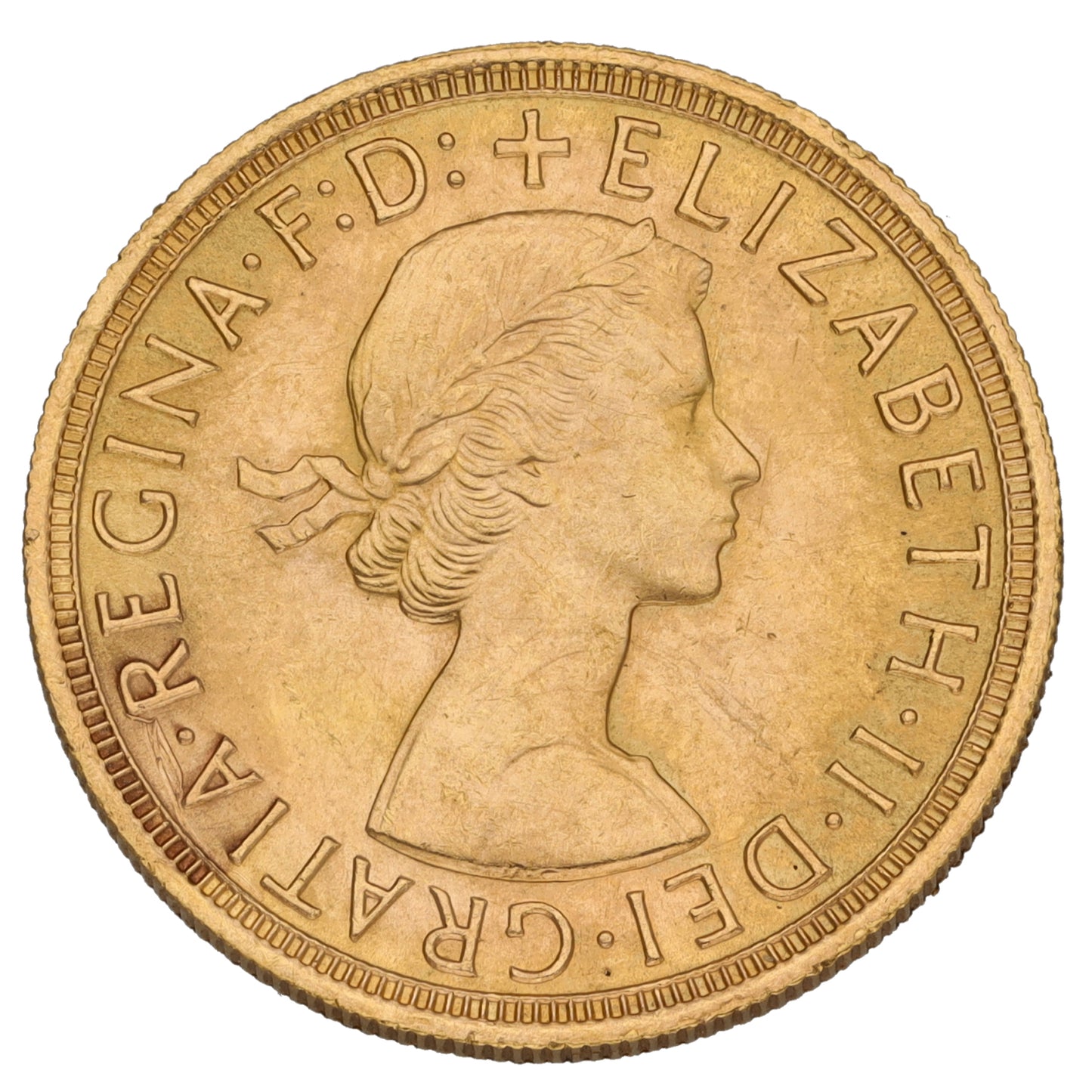 22ct Gold Queen Elizabeth II Full Sovereign Coin 1957