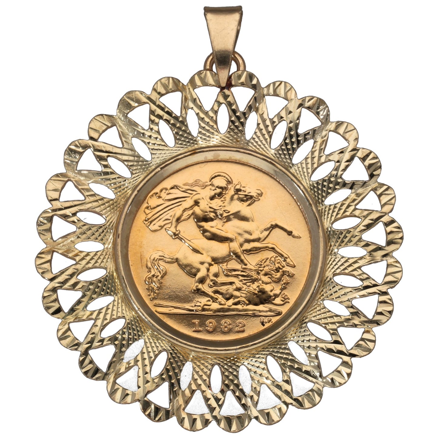 9ct Gold Half Sovereign Coin Pendant