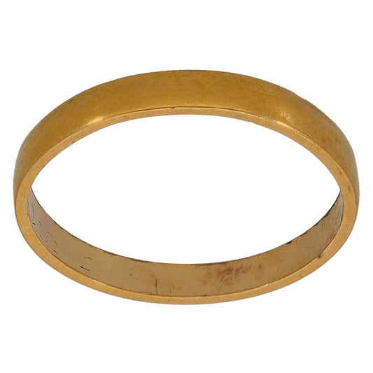 22ct Gold Plain Wedding Ring Size L