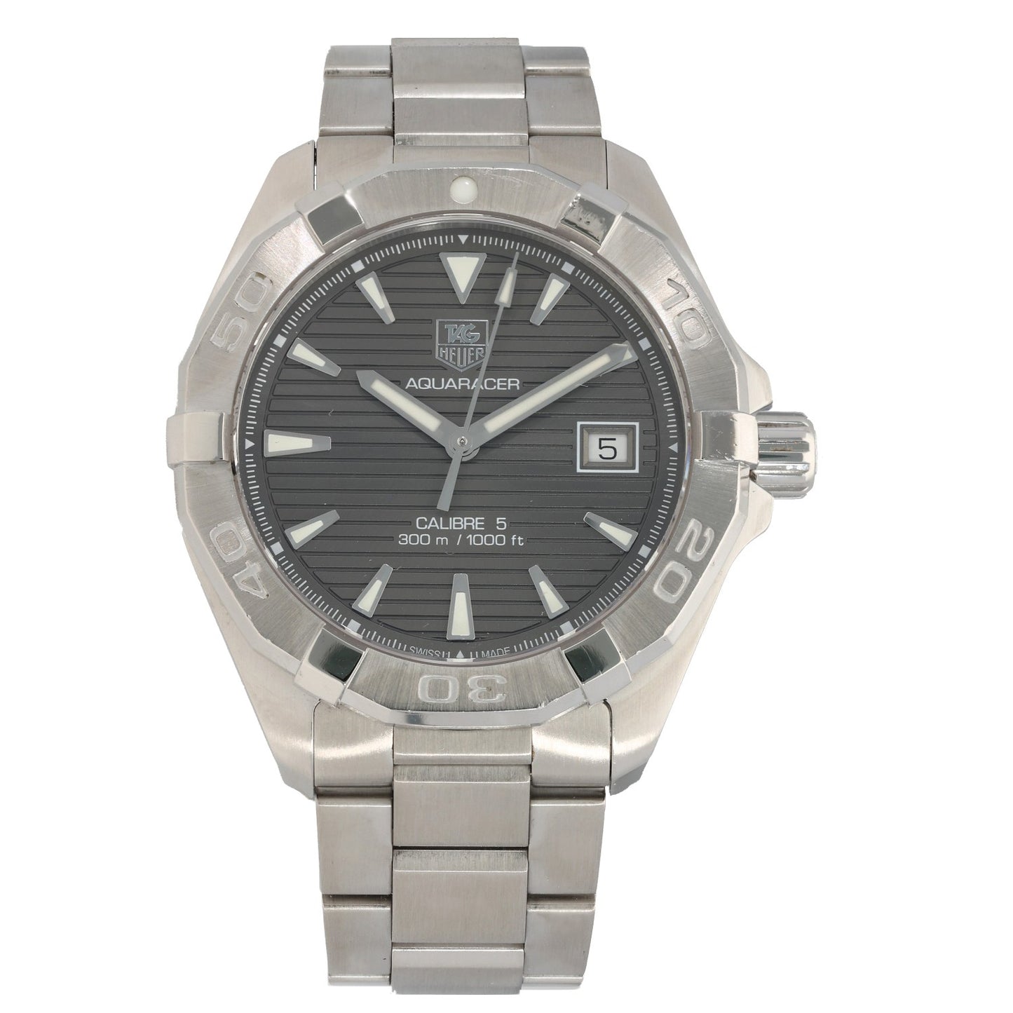 Tag Heuer Aquaracer WAY2113, grey dial on stainless steel bracelet and case