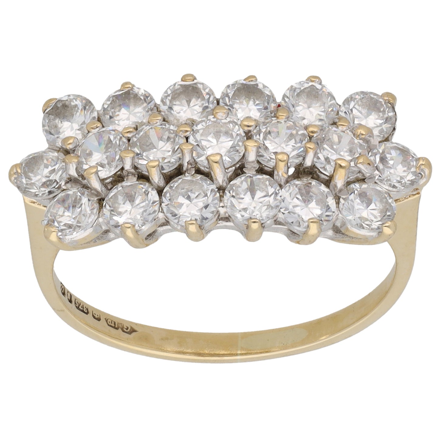 9ct Gold Cubic Zirconia Dress/Cocktail Ring Size K