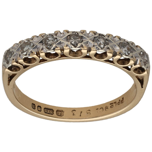 9ct Gold 0.21ct Diamond Half Eternity Ring Size L