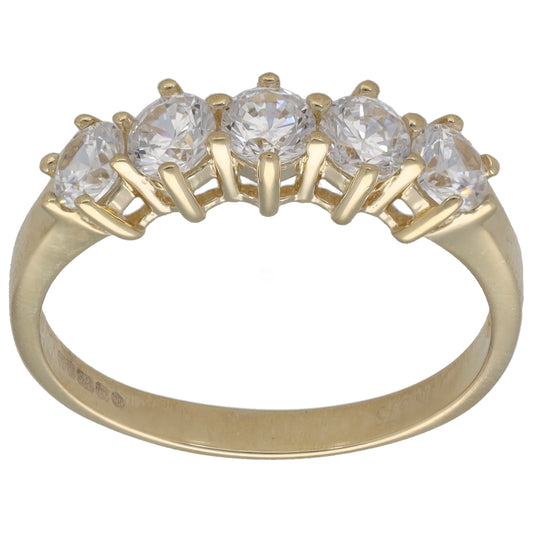 9ct Gold Cubic Zirconia Half Eternity Ring Size T
