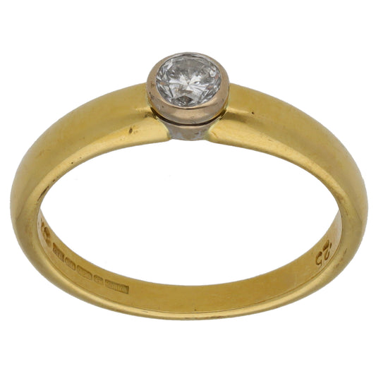 18ct Gold 0.25ct Diamond Solitaire Ring Size P