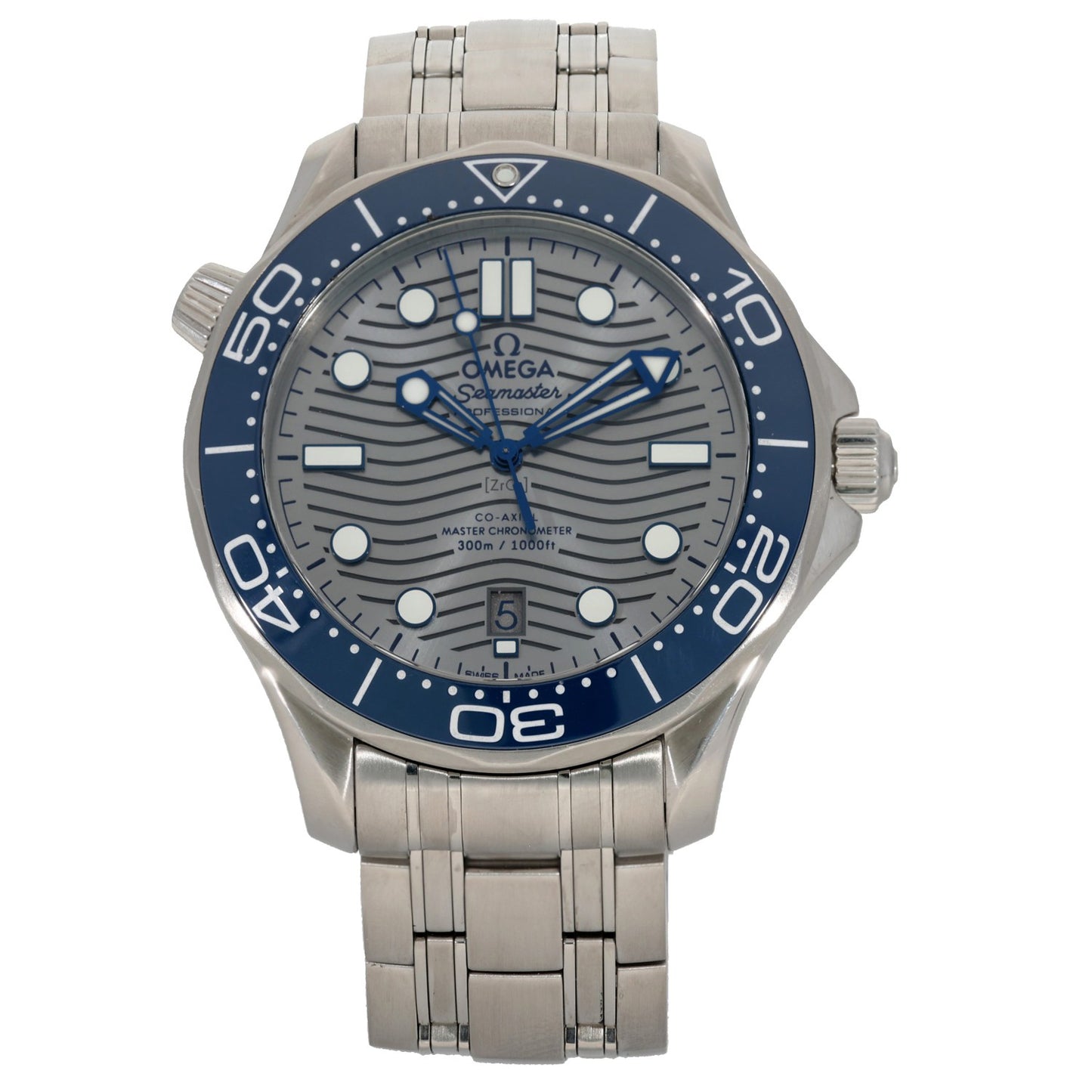 Omega Seamaster 210.30.42.20.06.001, Grey & Blue Dial, Stainless Steel, Front Image