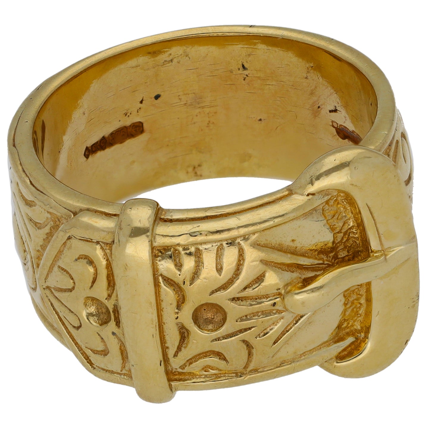 9ct Gold Buckle Ring Size X