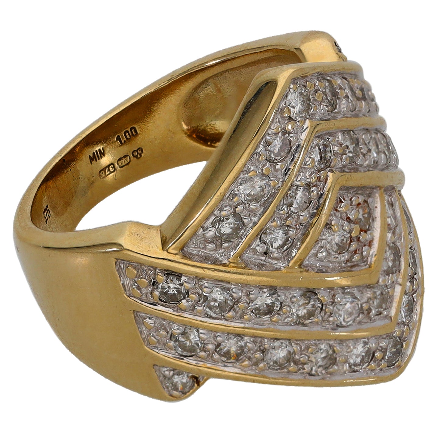 9ct Bicolour Gold 0.38ct Diamond Cluster Ring Size L