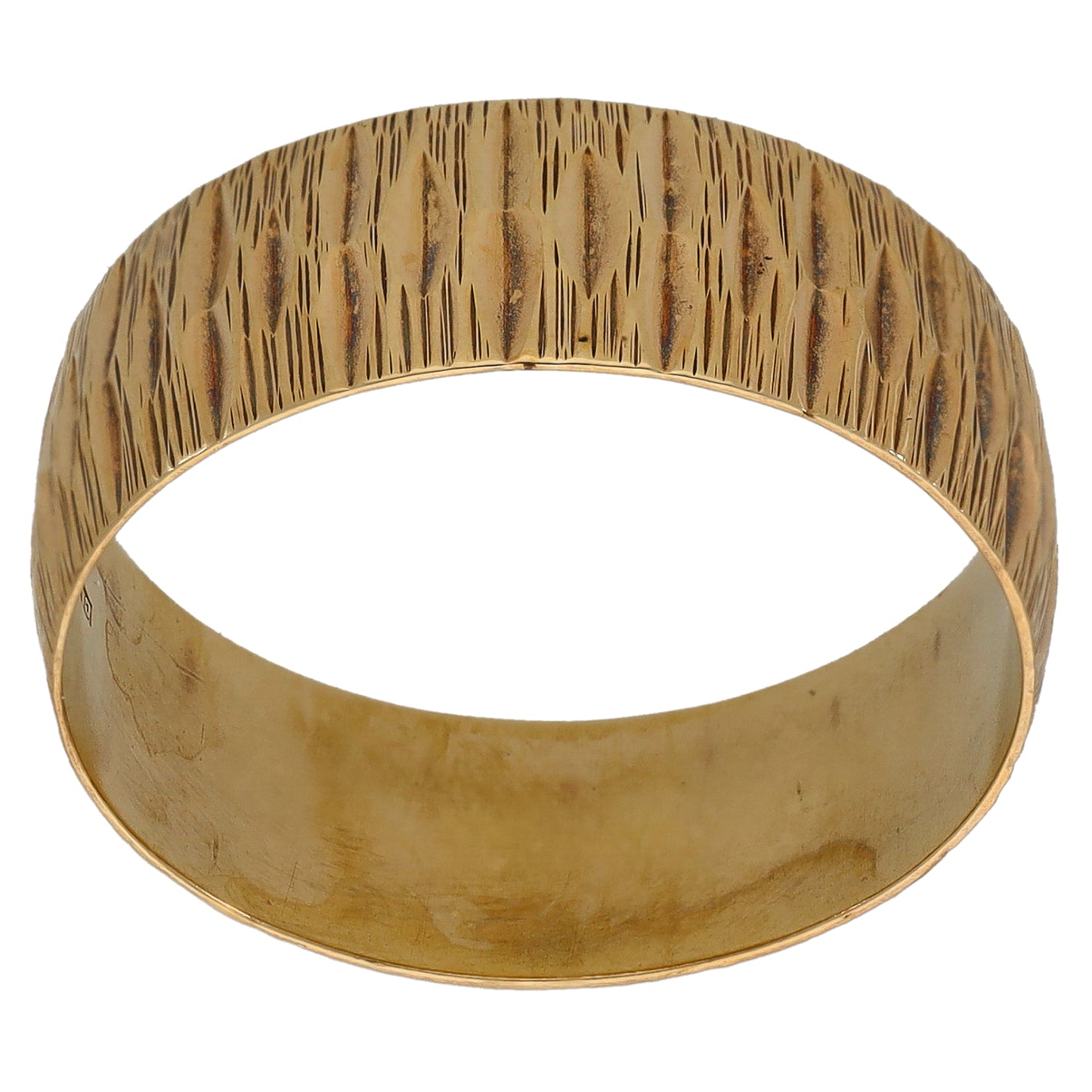 9ct Gold Patterned Wedding Ring Size W