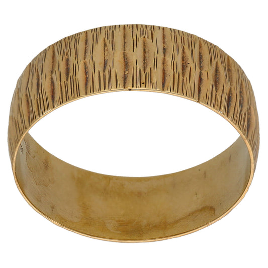 9ct Gold Patterned Wedding Ring Size W