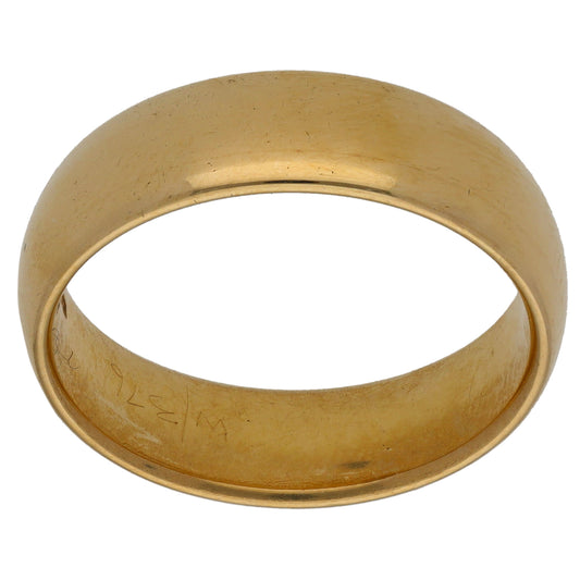 9ct Gold Plain Wedding Ring Size P