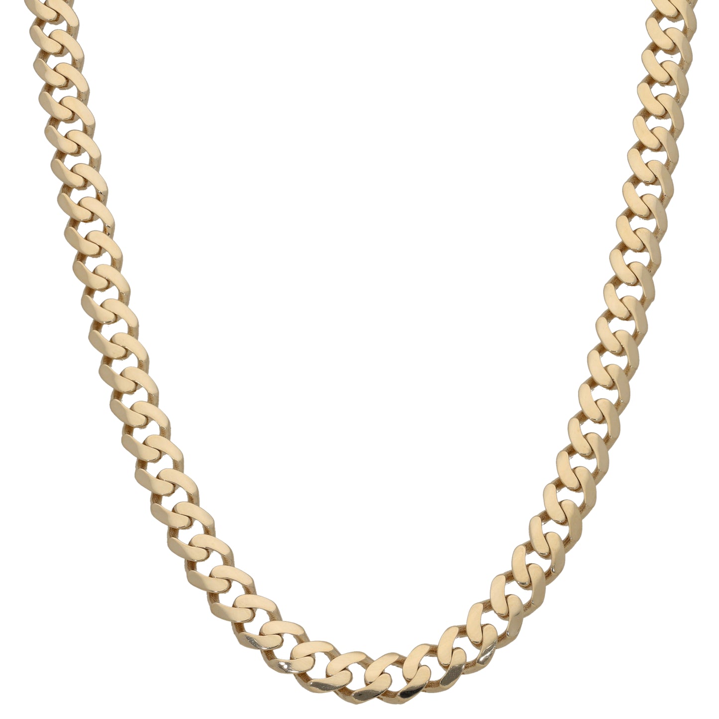 New 14ct Gold Cubic Zirconia Curb Chain 24"