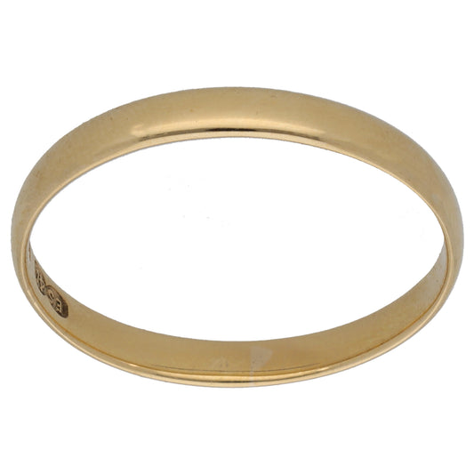 9ct Gold Plain Wedding Ring Size W