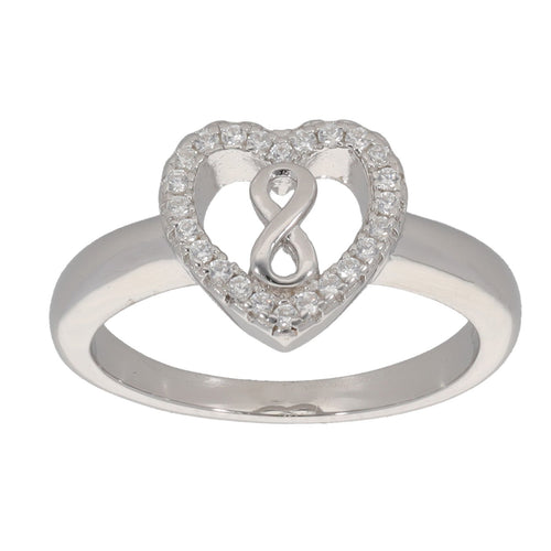 Silver Sterling Infinity Heart Ring