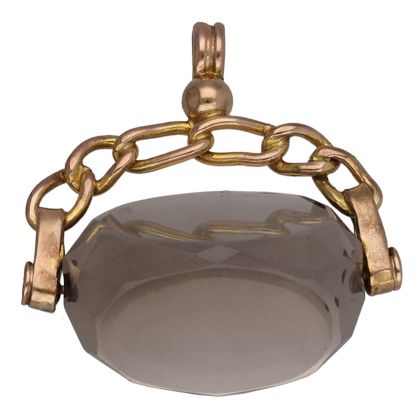 9ct Gold Smoky Quartz Fob Pendant