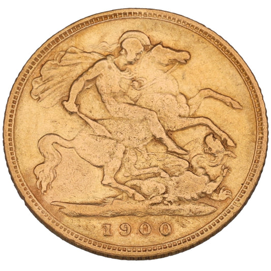 22ct Gold Queen Victoria Half Sovereign Coin 1900