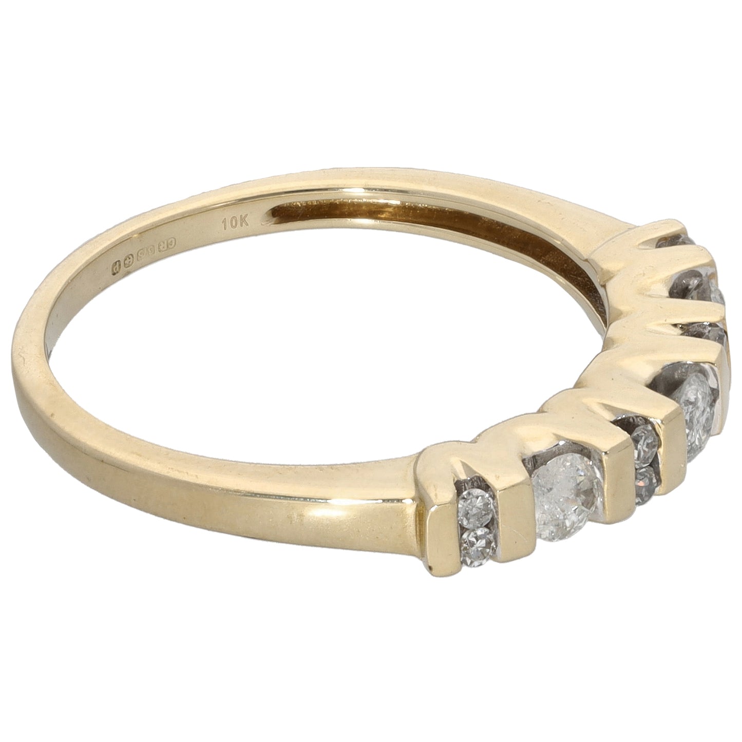 9ct Gold 0.29ct Diamond Half Eternity Ring Size N