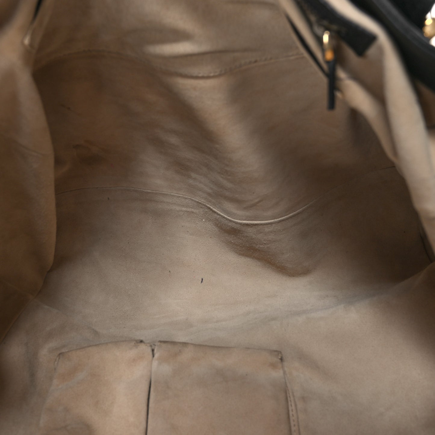 Gucci 1973 Tote Pebbled Calfskin Leather Bag - Black