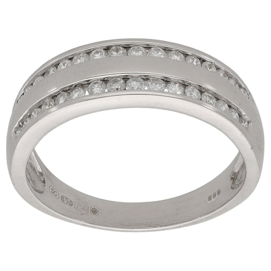 18ct White Gold 0.50ct Diamond Half Eternity Ring Size R