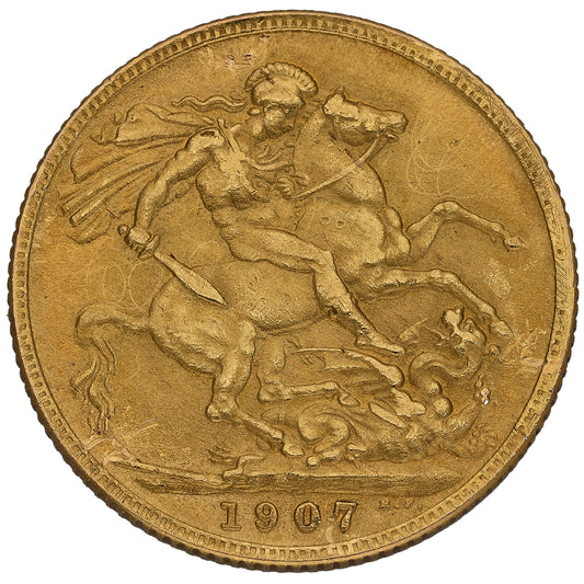22ct Gold King Edward VII Full Sovereign Coin 1907