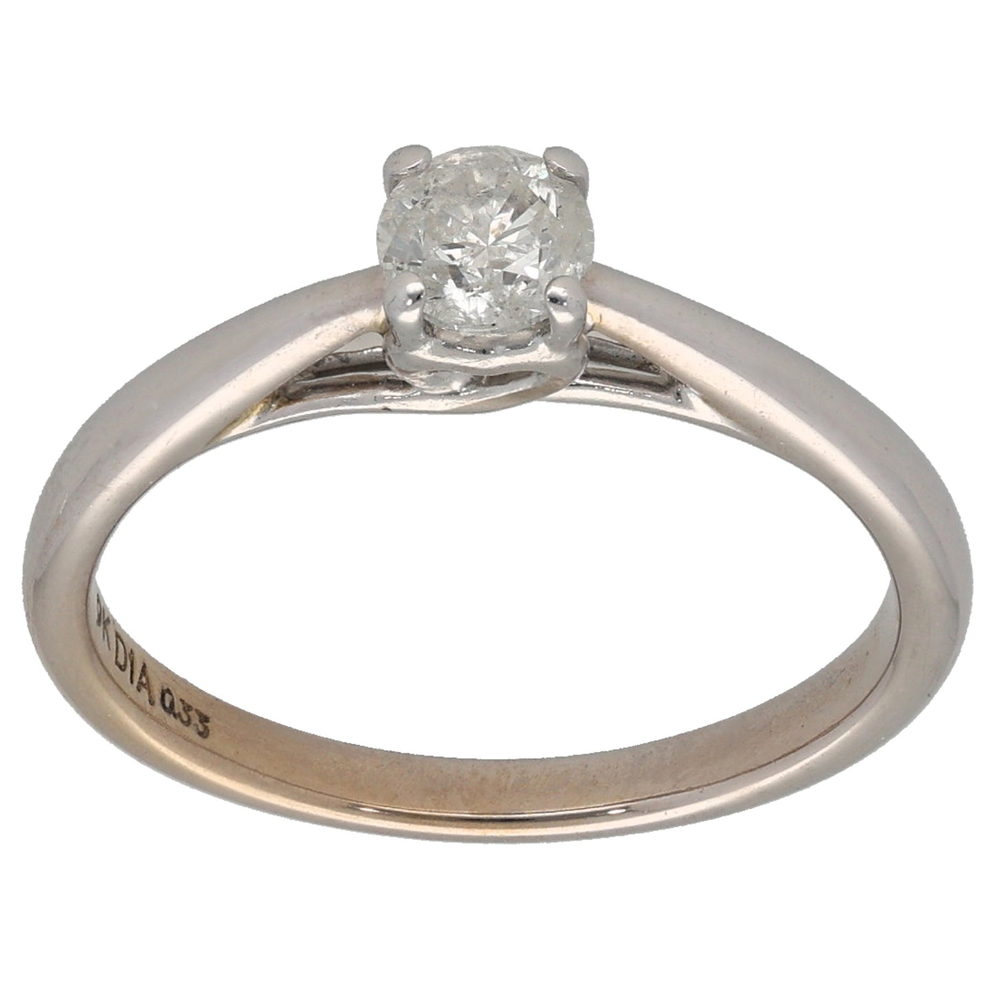 9ct Gold 0.33ct Diamond Solitaire Ring Size K