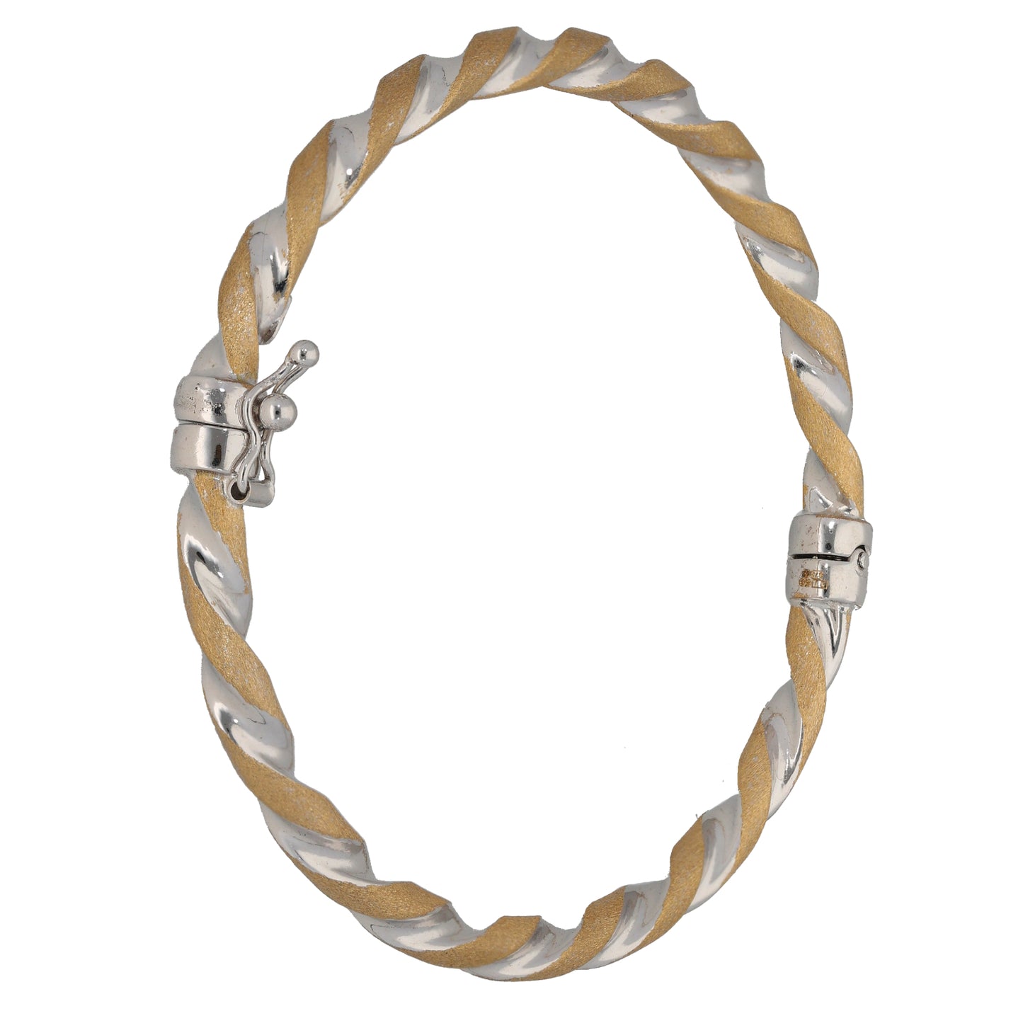 9ct Bi-Colour Gold Hinged/Clasp Bangle