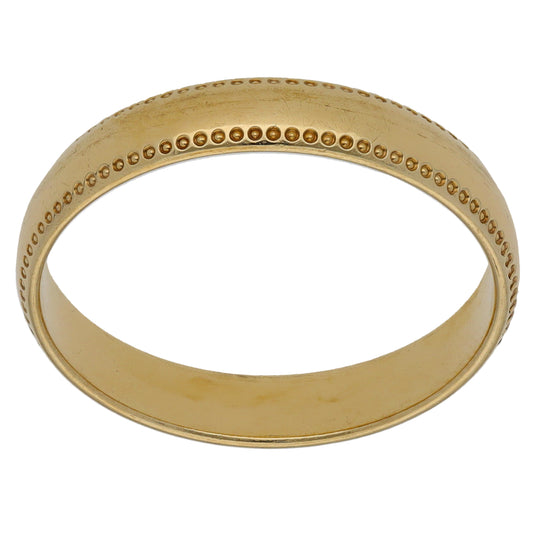 9ct Gold Patterned Wedding Ring Size V