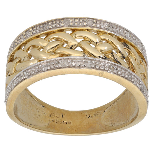 9ct Gold 0.10ct Diamond Alternative Ring Size K