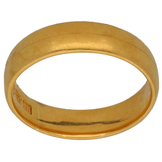 22ct Gold Plain Wedding Ring Size N