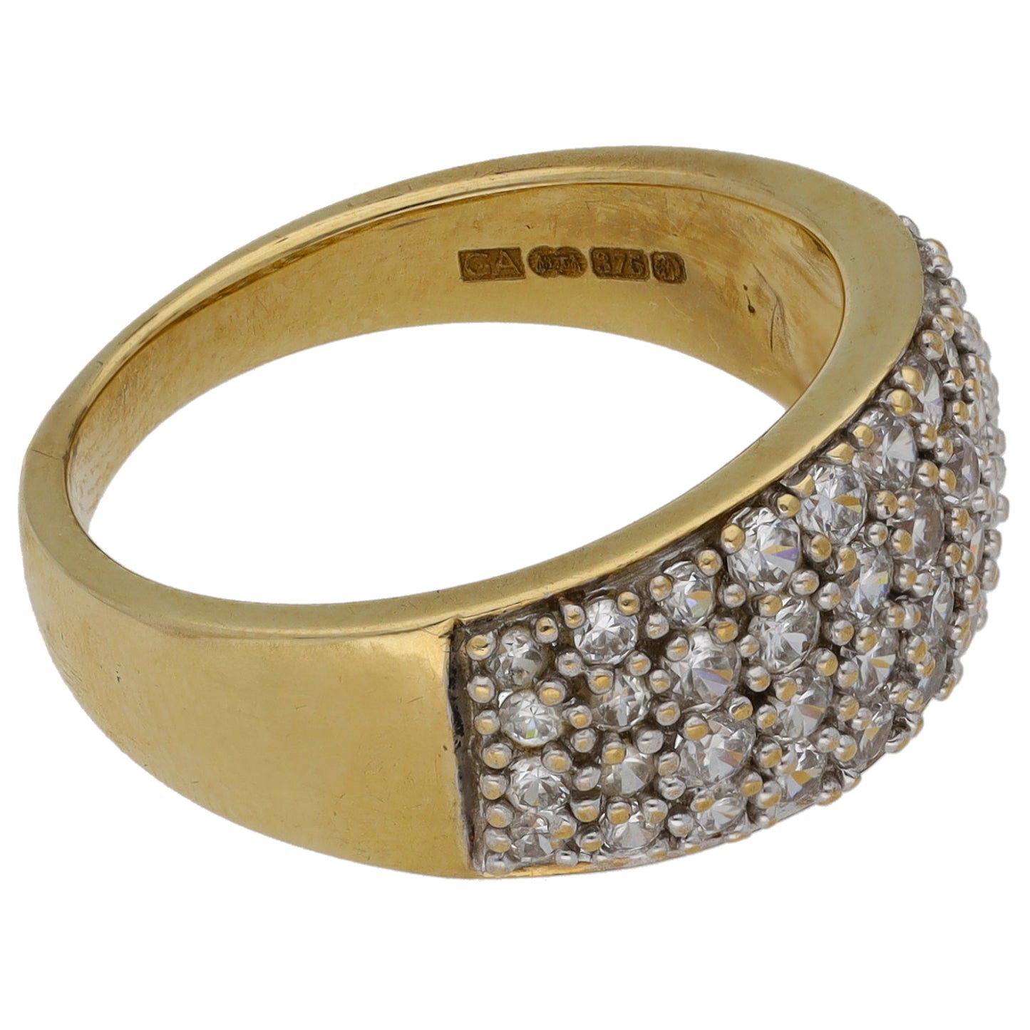 9ct Gold Cubic Zirconia Dress/Cocktail Ring Size N