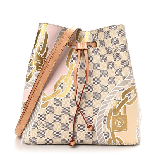 Louis Vuitton Nautical Neonoe MM Damier Azur Coated Canvas Bag - White