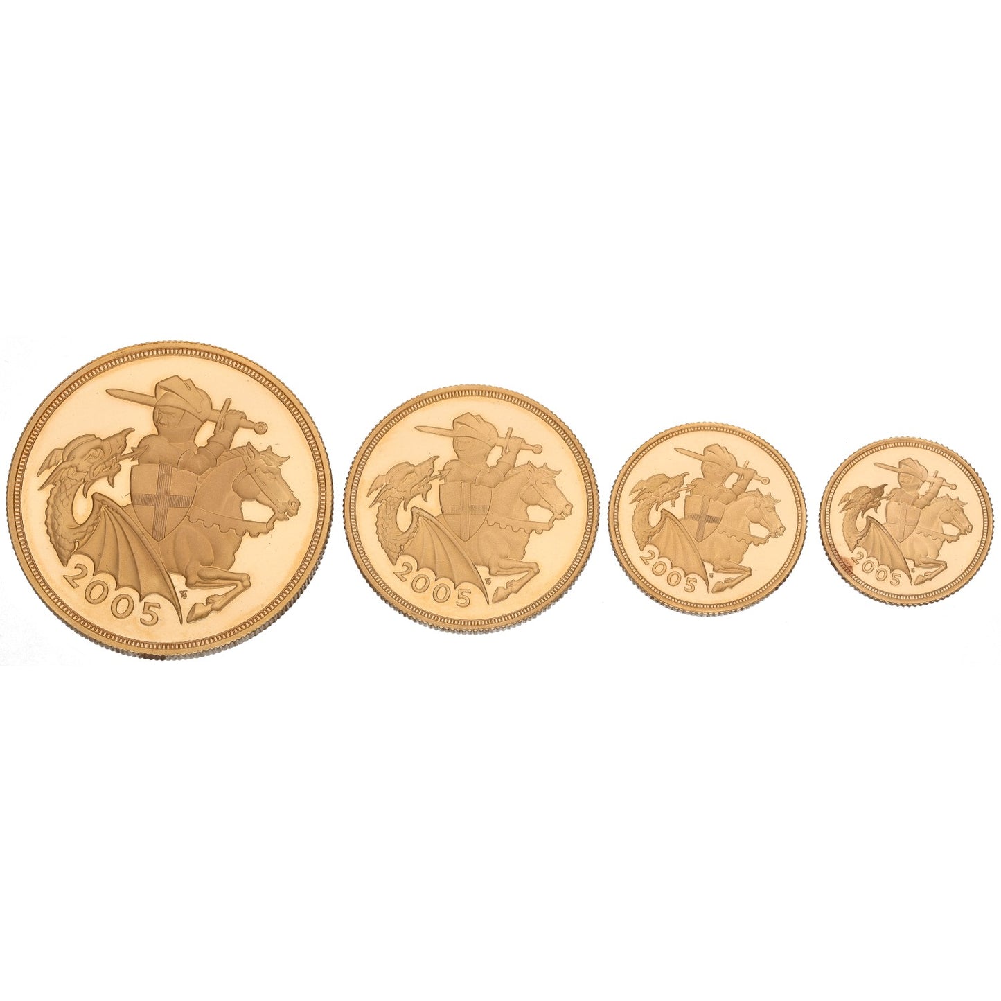 22ct Gold Queen Elizabeth II Sovereign Coin Set 2005
