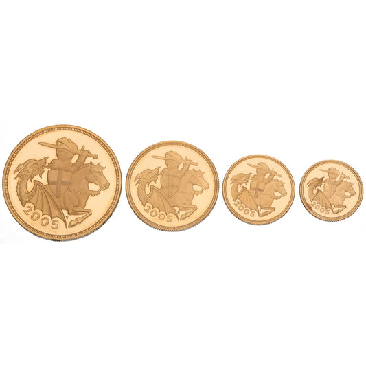 22ct Gold Queen Elizabeth II Sovereign Coin Set 2005