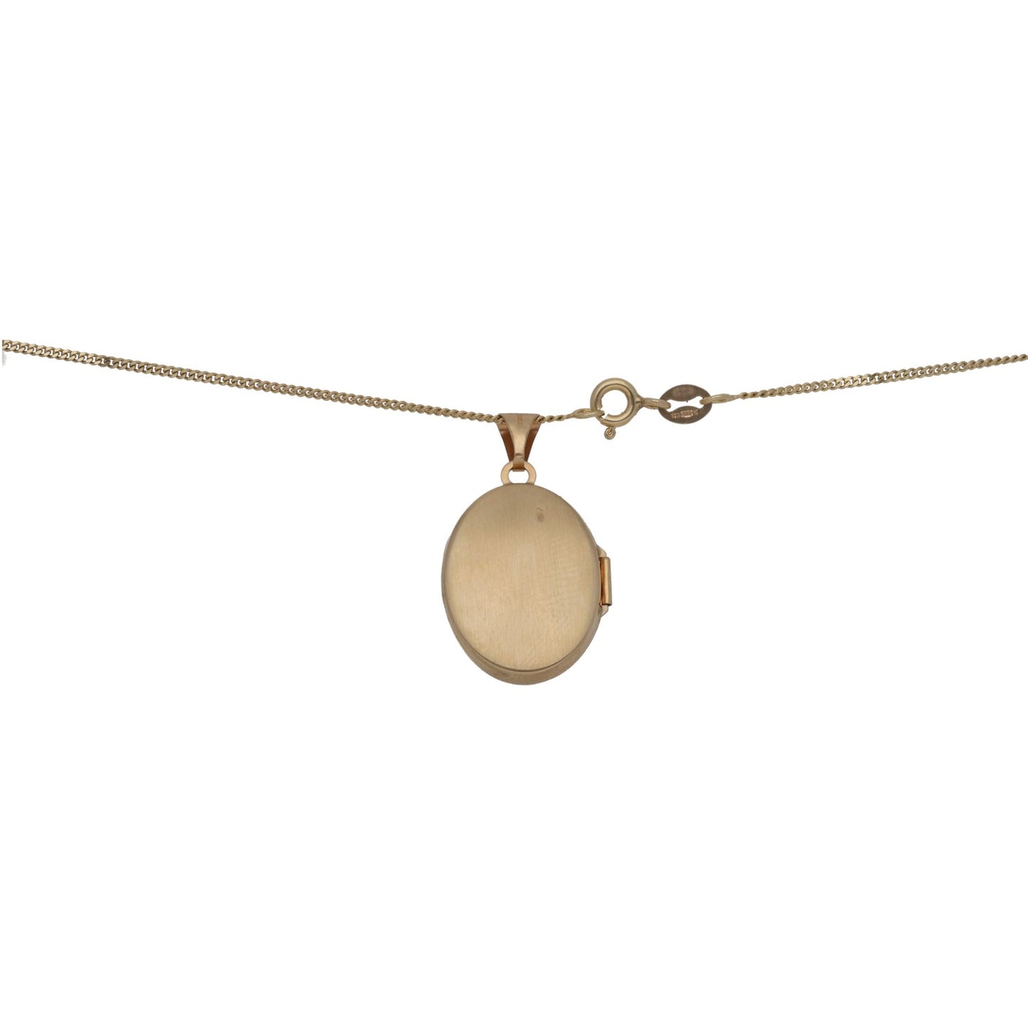 9ct Gold Patterned Locket Pendant With Chain