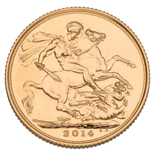 22ct Gold Queen Elizabeth II Full Sovereign Coin 2014