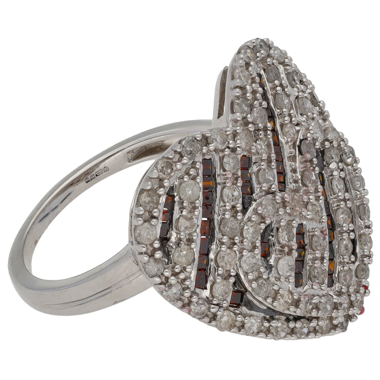 9ct White Gold 1.89ct Diamond Dress/Cocktail Ring Size P