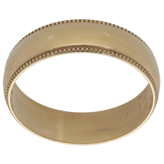 9ct Gold Plain Wedding Ring Size S