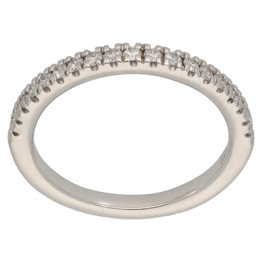Platinum 0.22ct Diamond Half Eternity Ring Size K
