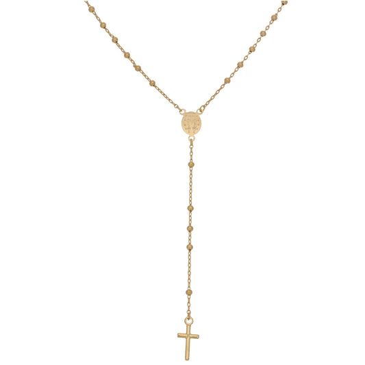 New 9ct Gold Rosary Bead Necklace 18"
