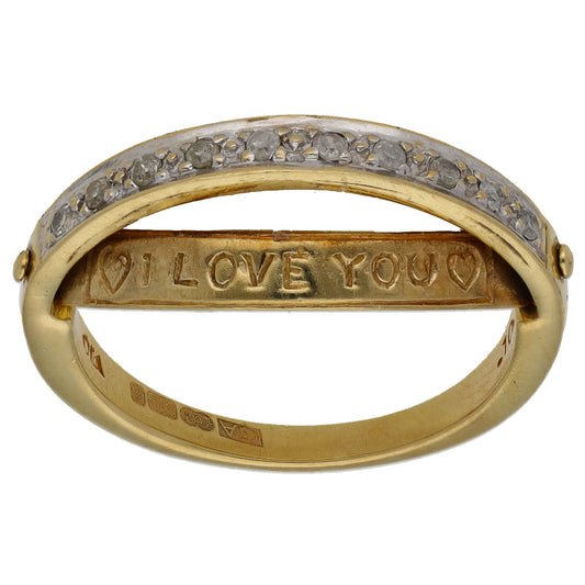 9ct Gold 0.10ct Diamond Half Eternity Ring Size M