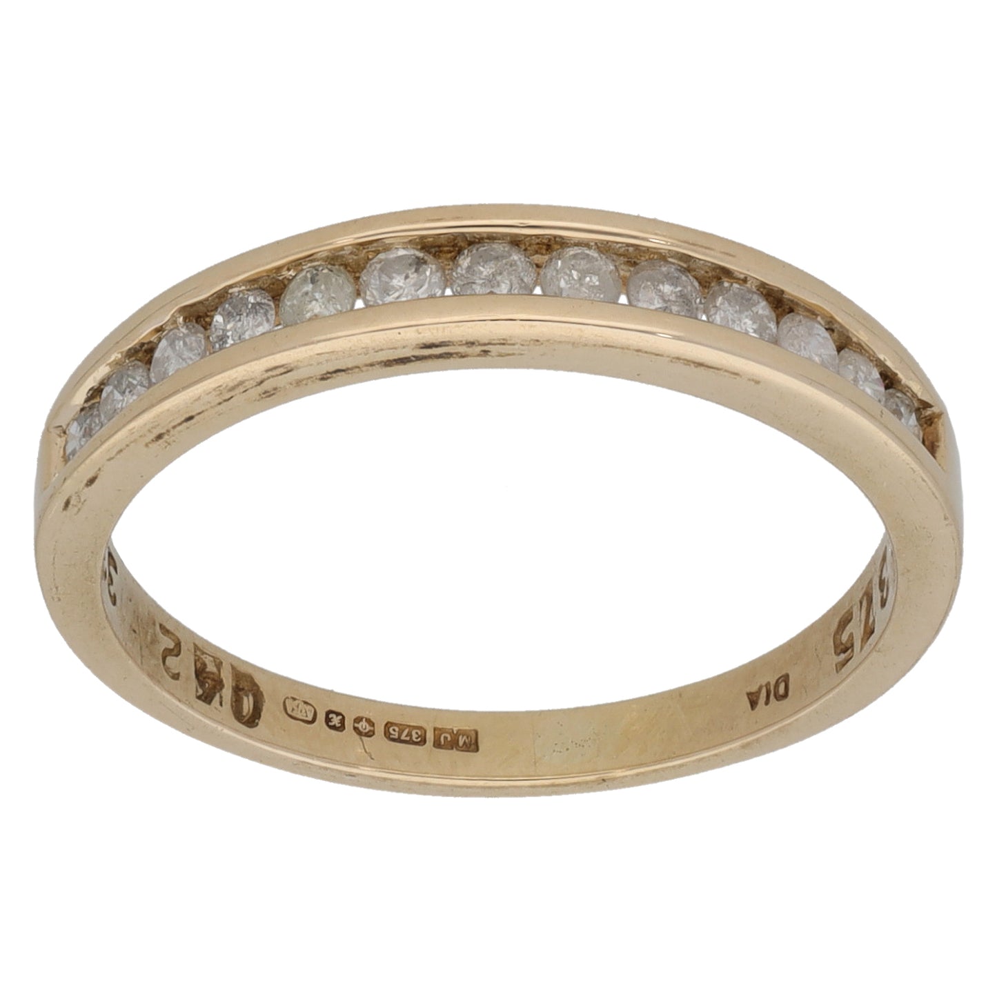 9ct Gold 0.33ct Diamond Half Eternity Ring Size M
