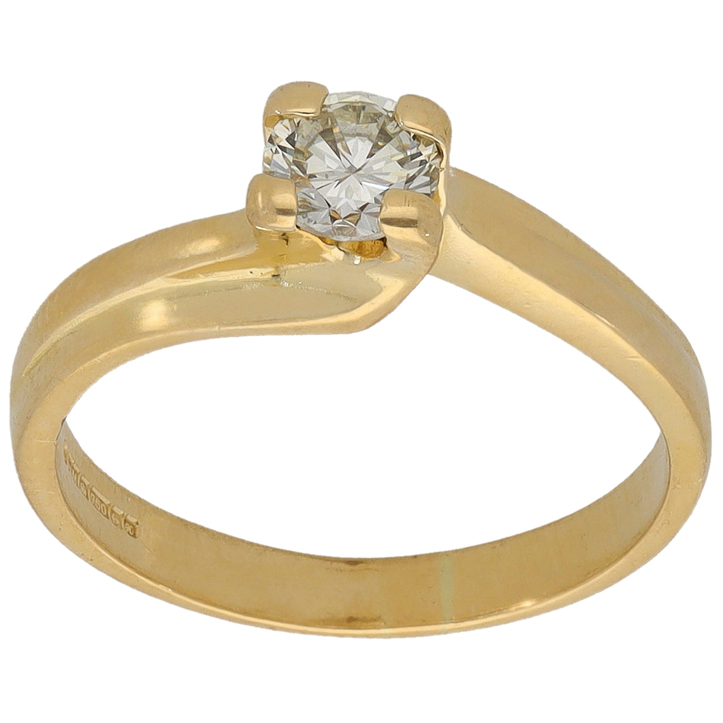 18ct Gold 0.54ct Diamond Solitaire Ring Size P