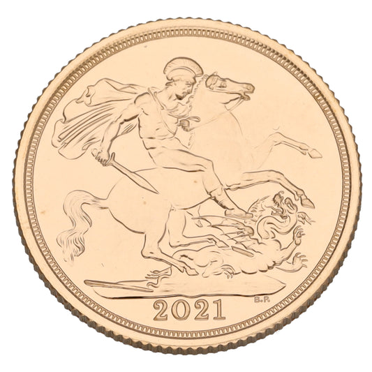 22ct Gold Queen Elizabeth II Full Sovereign Coin 2021